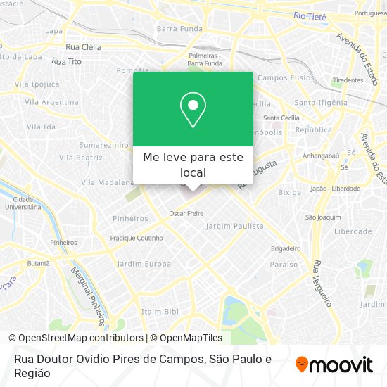 Rua Doutor Ovídio Pires de Campos mapa