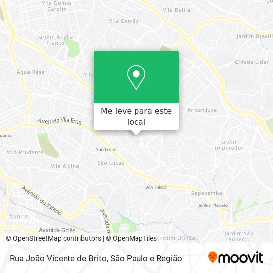 Rua João Vicente de Brito mapa