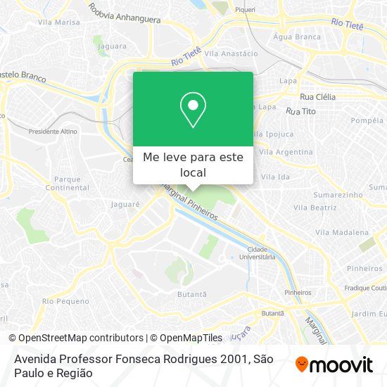 Avenida Professor Fonseca Rodrigues 2001 mapa