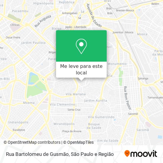 Rua Bartolomeu de Gusmão mapa