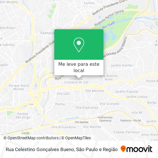 Rua Celestino Gonçalves Bueno mapa