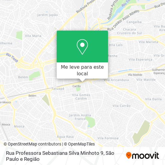 Rua Professora Sebastiana Silva Minhoto 9 mapa