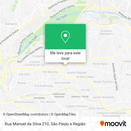Como chegar até Rua Manuel da Silva 210 em Ponte Rasa de Ônibus, Metrô ou Trem?
