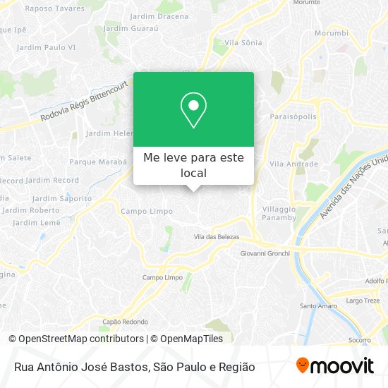 Rua Antônio José Bastos mapa