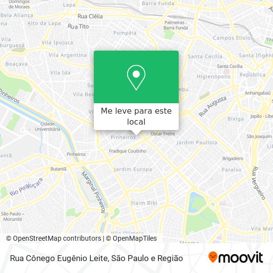 Rua Cônego Eugênio Leite mapa
