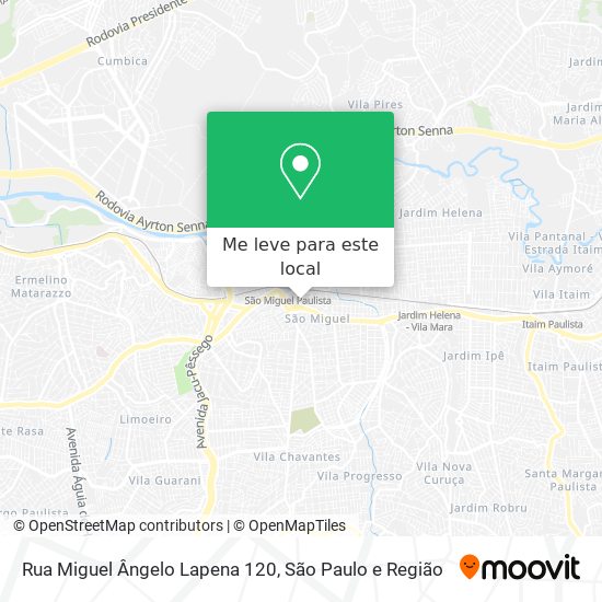 Rua Miguel Ângelo Lapena 120 mapa