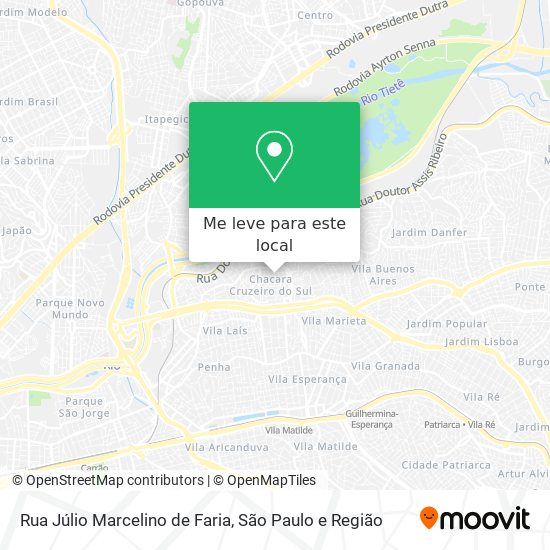 Rua Júlio Marcelino de Faria mapa