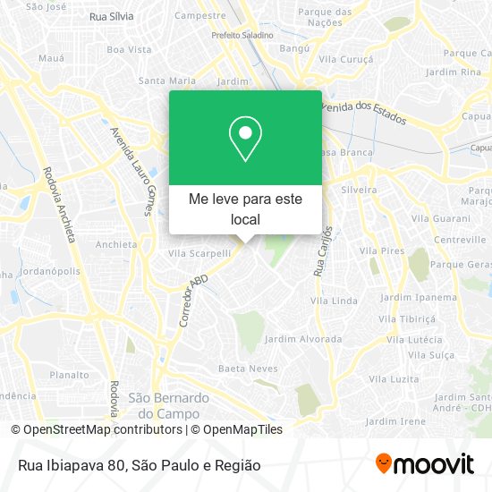 Rua Ibiapava 80 mapa