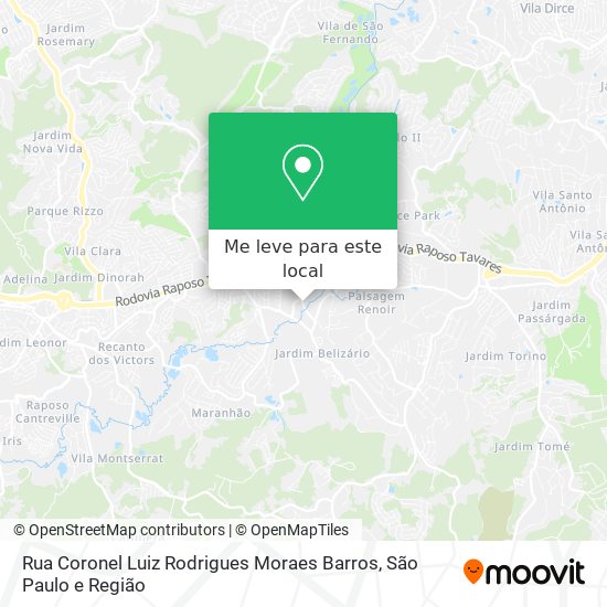 Rua Coronel Luiz Rodrigues Moraes Barros mapa