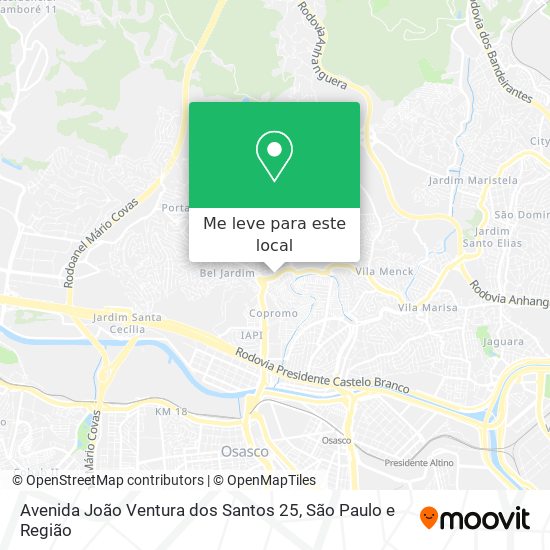 Avenida João Ventura dos Santos 25 mapa