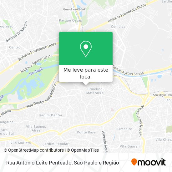 Rua Antônio Leite Penteado mapa