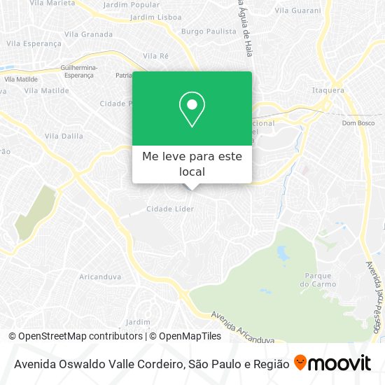 Avenida Oswaldo Valle Cordeiro mapa