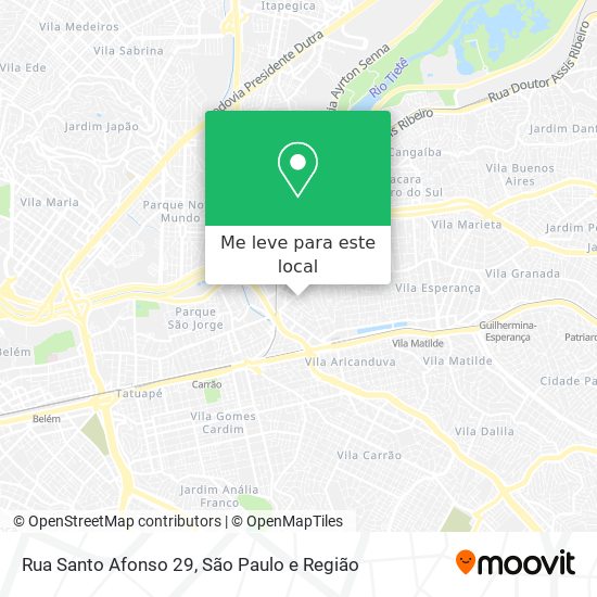 Rua Santo Afonso 29 mapa