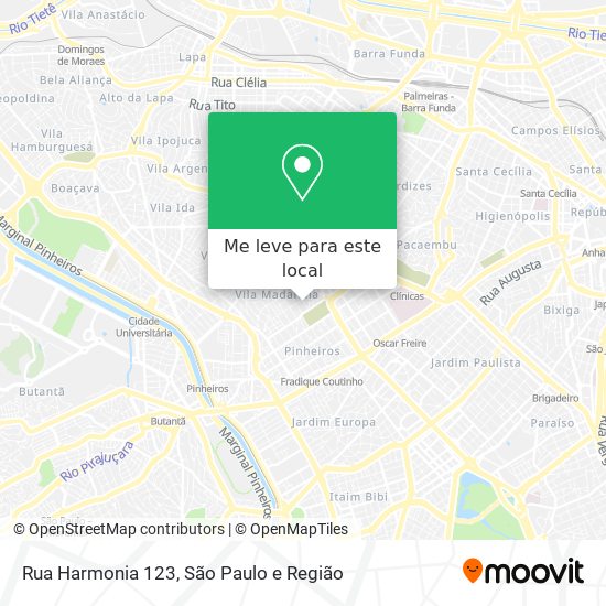 Rua Harmonia 123 mapa