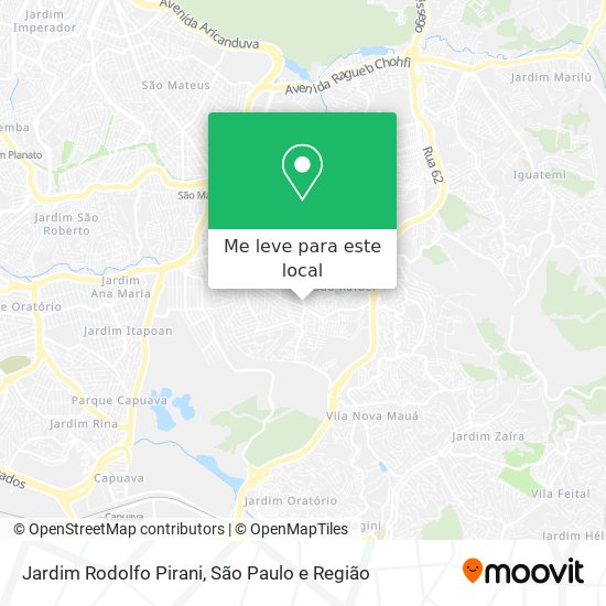 Jardim Rodolfo Pirani mapa