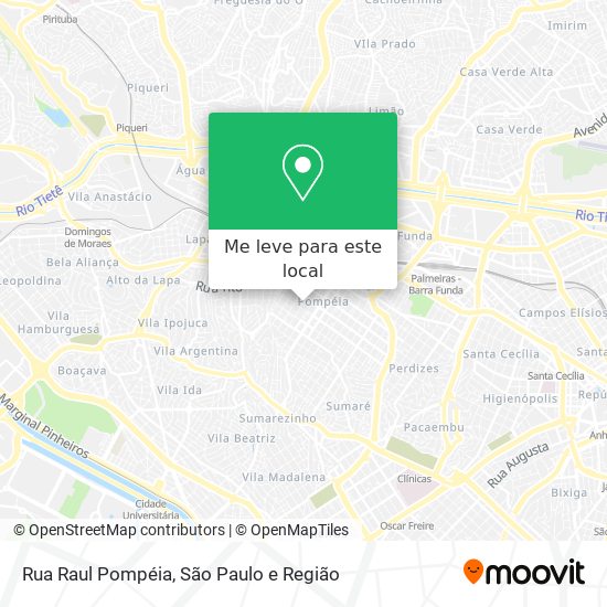 Rua Raul Pompéia mapa