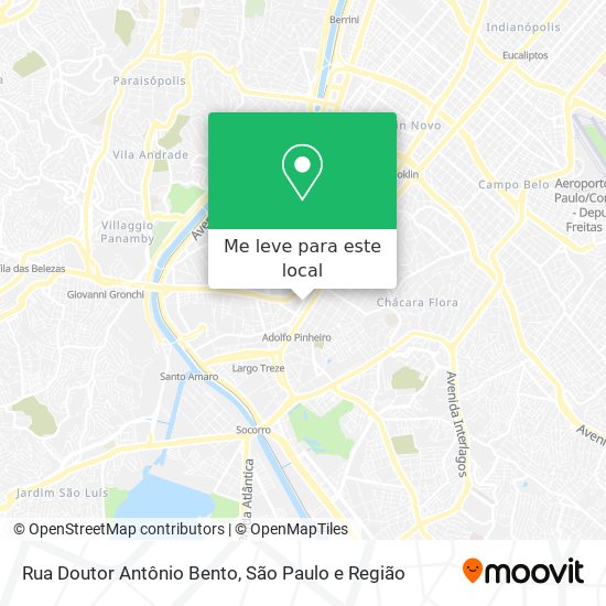 Rua Doutor Antônio Bento mapa