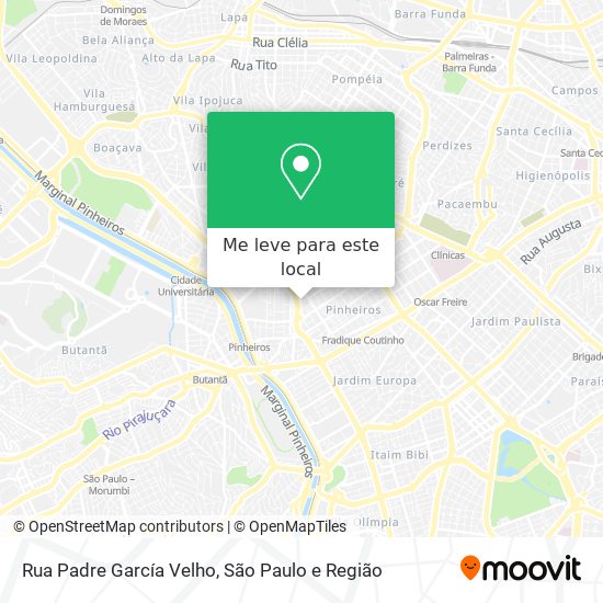Rua Padre García Velho mapa