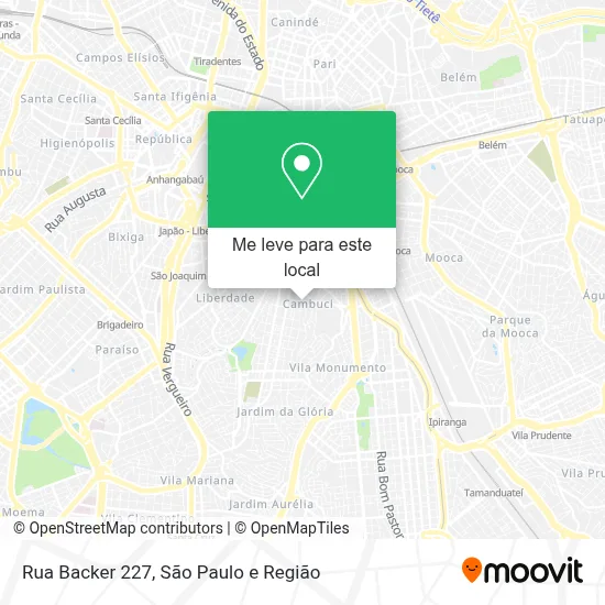Rua Backer 227 mapa