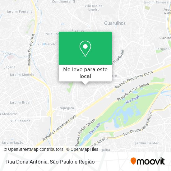 Rua Dona Antônia mapa