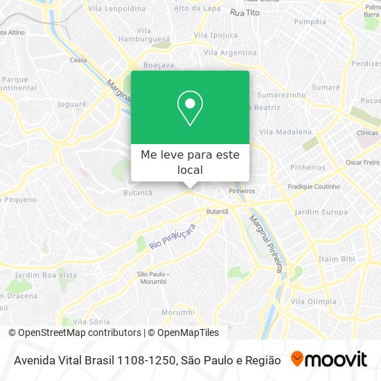 Avenida Vital Brasil 1108-1250 mapa