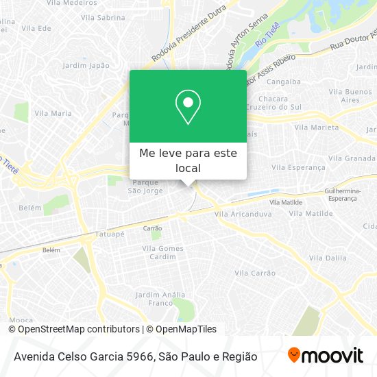 Avenida Celso Garcia 5966 mapa