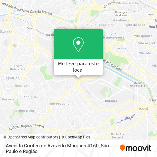 Avenida Corifeu de Azevedo Marques 4160 mapa