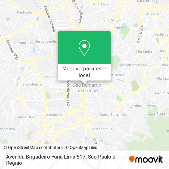 Avenida Brigadeiro Faria Lima 617 mapa