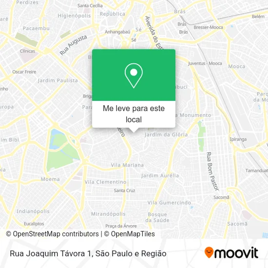 Rua Joaquim Távora 1 mapa