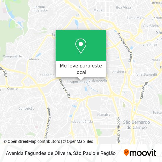 Avenida Fagundes de Oliveira mapa