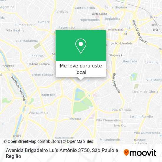 Avenida Brigadeiro Luís Antônio 3750 mapa