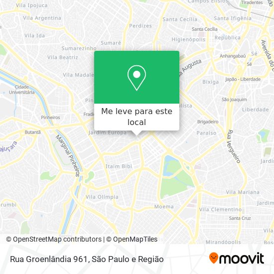 Rua Groenlândia 961 mapa