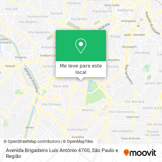 Avenida Brigadeiro Luís Antônio 4700 mapa