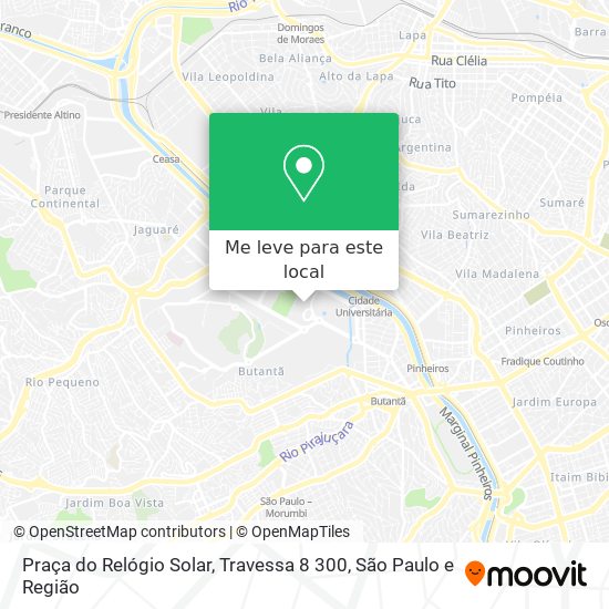 Praça do Relógio Solar, Travessa 8 300 mapa
