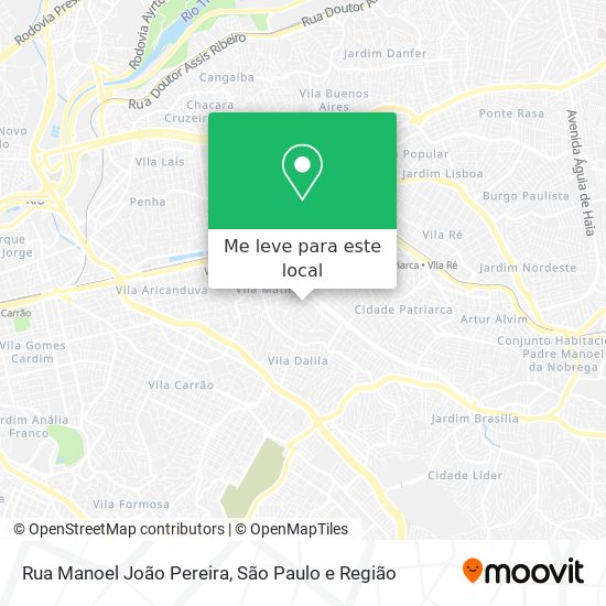 Rua Manoel João Pereira mapa