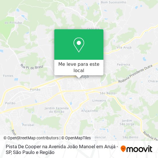 Pista De Cooper na Avenida João Manoel em Arujá - SP mapa