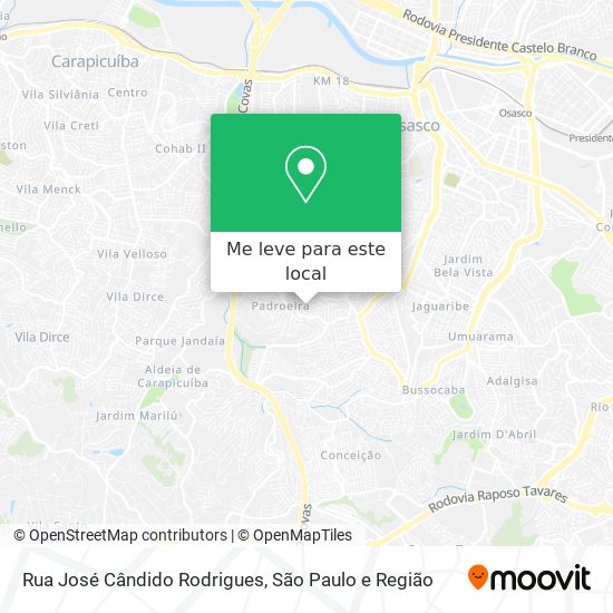 Rua José Cândido Rodrigues mapa