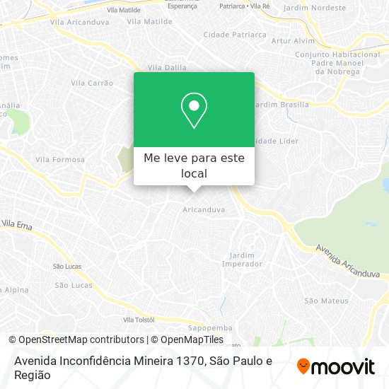 Avenida Inconfidência Mineira 1370 mapa