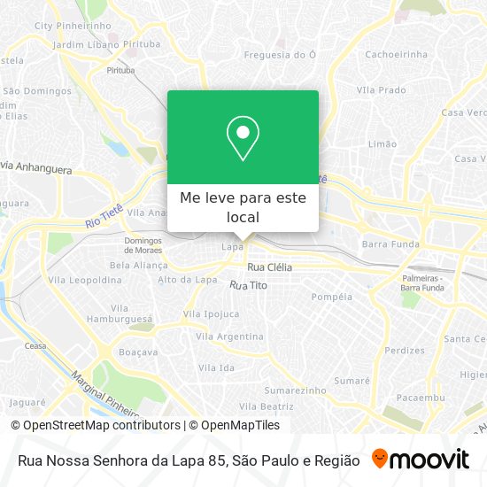Rua Nossa Senhora da Lapa 85 mapa