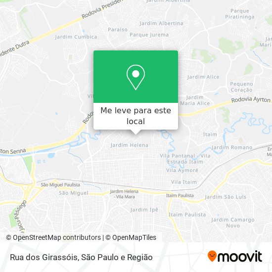 Rua dos Girassóis mapa