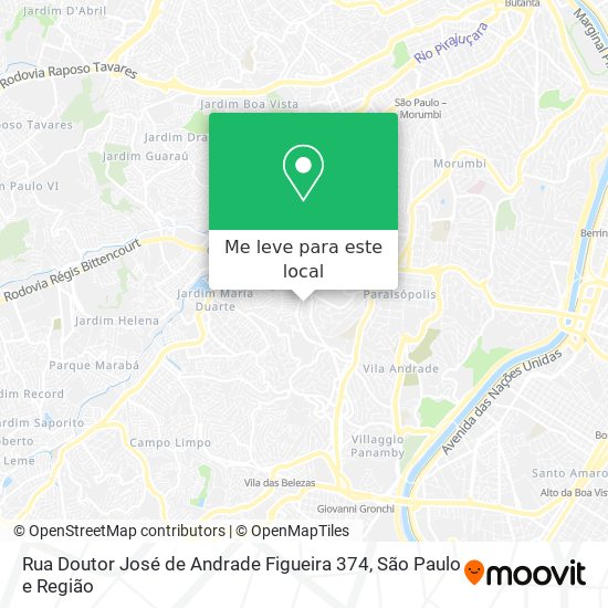 Rua Doutor José de Andrade Figueira 374 mapa