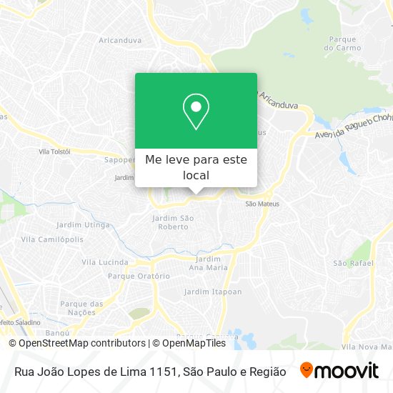Rua João Lopes de Lima 1151 mapa