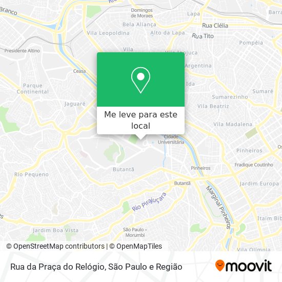 Rua da Praça do Relógio mapa