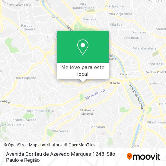 Avenida Corifeu de Azevedo Marques 1248 mapa