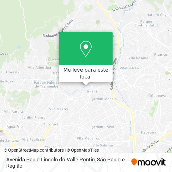 Avenida Paulo Lincoln do Valle Pontin mapa