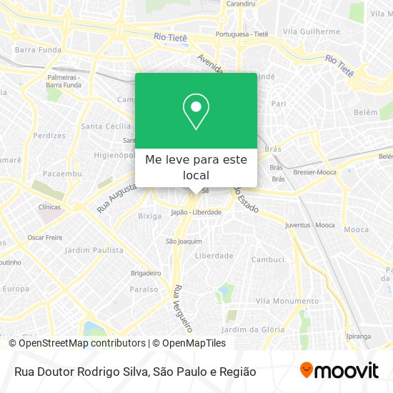 Rua Doutor Rodrigo Silva mapa