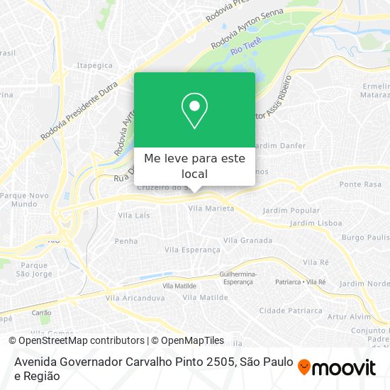 Avenida Governador Carvalho Pinto 2505 mapa