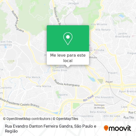 Rua Evandro Danton Ferreira Gandra mapa