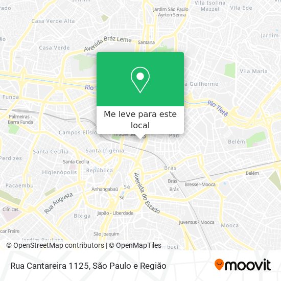 Rua Cantareira 1125 mapa