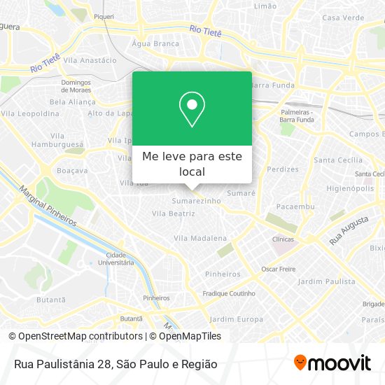 Rua Paulistânia 28 mapa